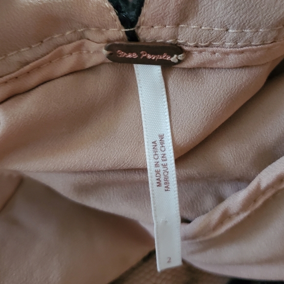 Free People Night Black & Cream Shimmer Mini Dress Size 2 - Picture 8 of 10